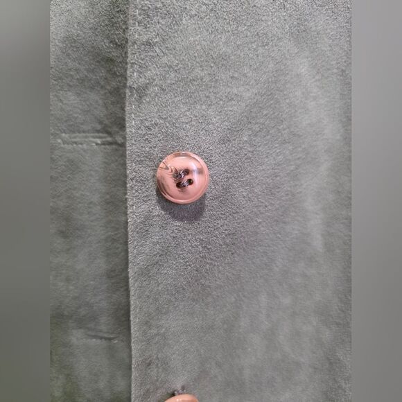 Sage Green Button Washable Suede Long Sleeve Blazer Women’s Sz 10 Western Boho - Picture 2 of 9
